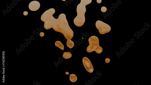 Abstract liquid golden color water background illustration.   