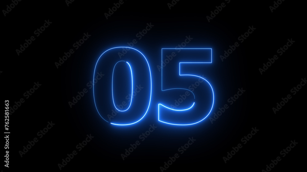 Abstract neon business countdown number 4k illustration. Abstract neon business countdown number 4k illustration.