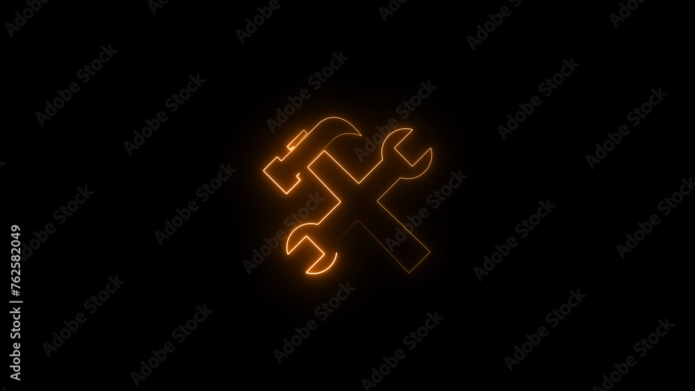 Obraz premium neon light setting tool icon illustration background. 