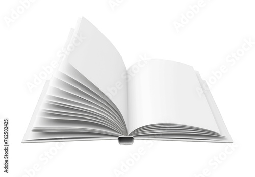 A dynamic image of a white open book with pages appearing to be turning, capturing the action of reading.