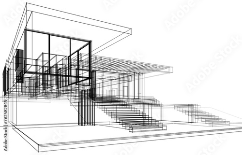 architectural sketch of a house	
