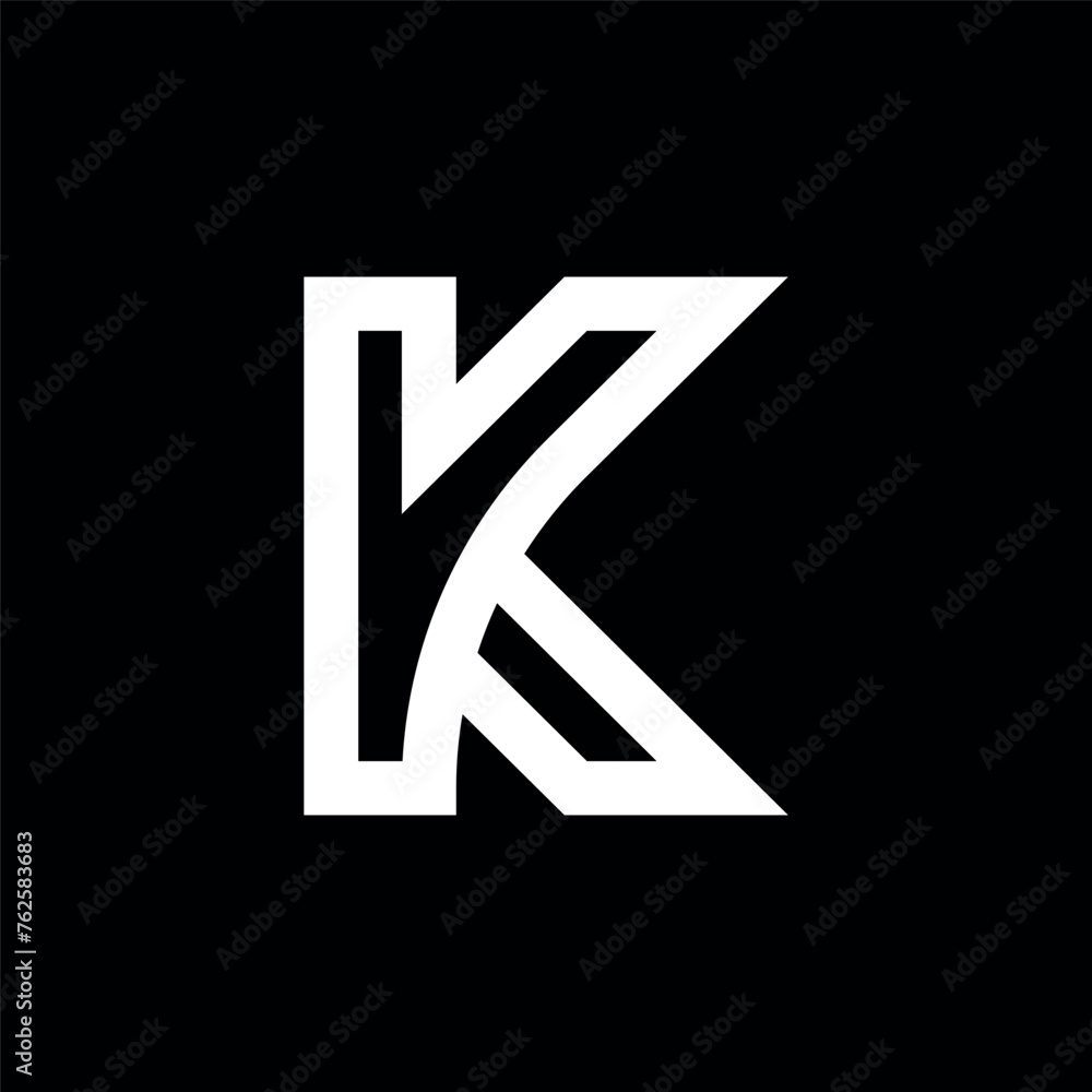 Fototapeta premium Letter k minimalist logo and icon design