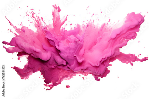 Vibrant Pink Spatter Illuminating Isolated on Transparent Background PNG format
