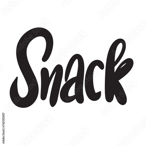 Snack text isolated on transparent background. Hand drawn vector art.