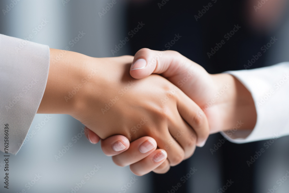 Two people shaking hands. Concept of trust and respect between two individuals