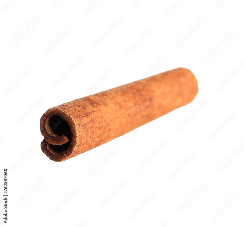 One aromatic cinnamon stick isolated on white One aromatic cinnamon stick isolated on white