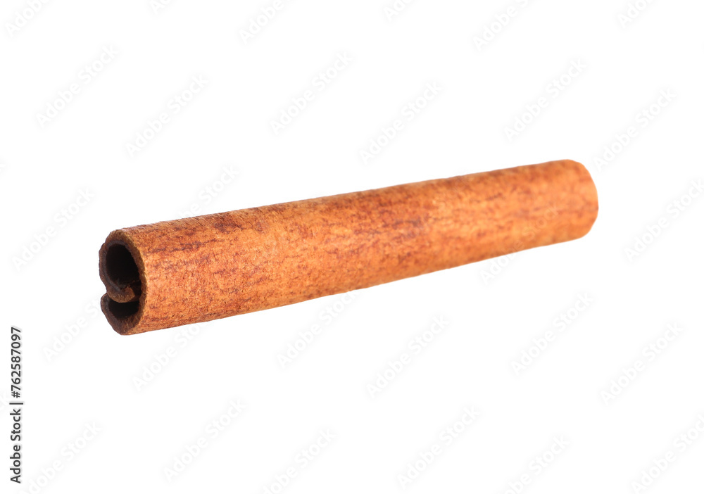 One aromatic cinnamon stick isolated on white One aromatic cinnamon stick isolated on white