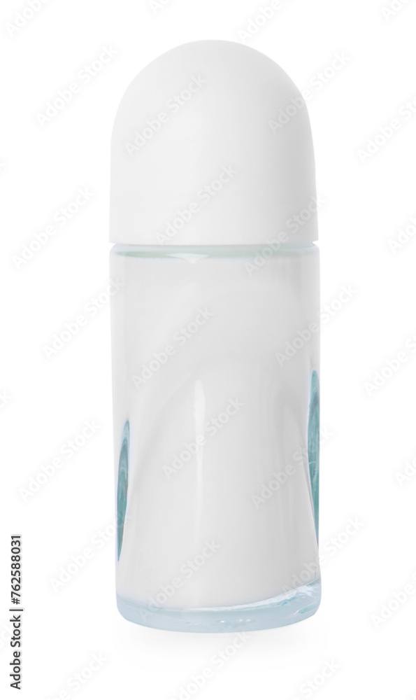 One roll-on deodorant isolated on white. Personal care product One roll-on deodorant isolated on white. Personal care product