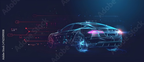 Auto Service, modern virtual graphic touch user interface. Cars infographic. Concept automobile scanning.