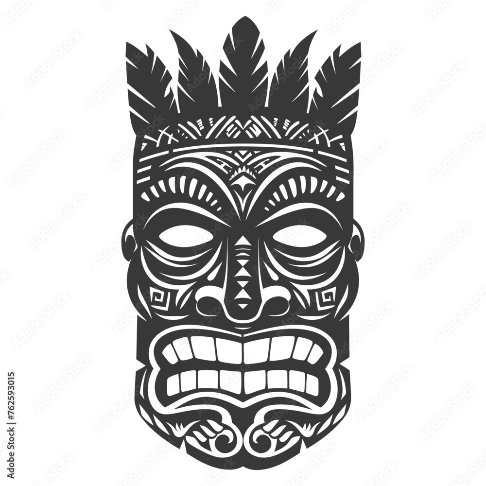 Silhouette Hawaiian Mask black color only Silhouette Hawaiian Mask black color only