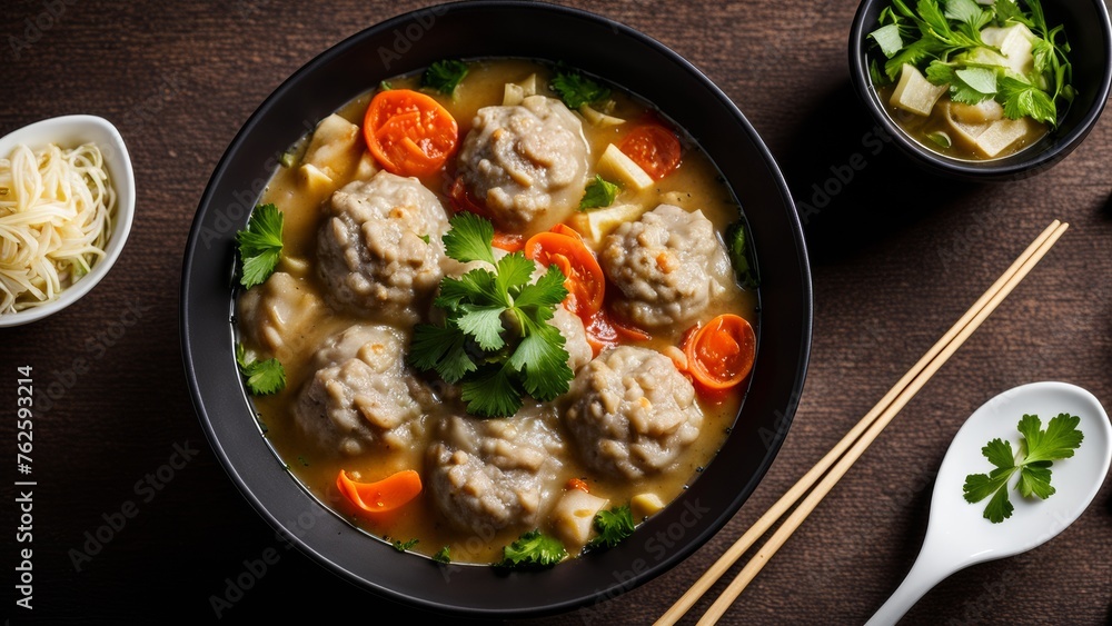 Baksa soup is a dish of Indonesian cuisine Baksa soup is a dish of Indonesian cuisine