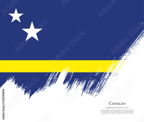 Flag of Curacao, vector layout design