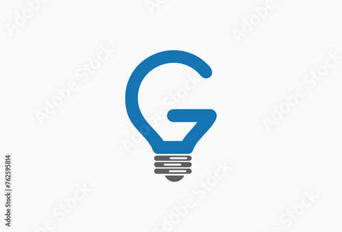 Letter G bulb logo. Alphabet Logotype Vector Illustration template photo