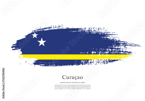 Flag of Curacao, vector layout design
