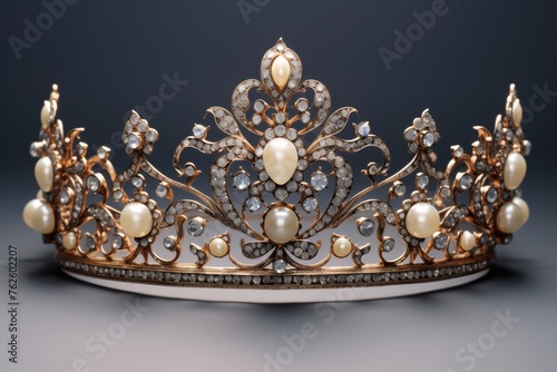 Circlet with Pearl Adornments Isolated on Transparent Background