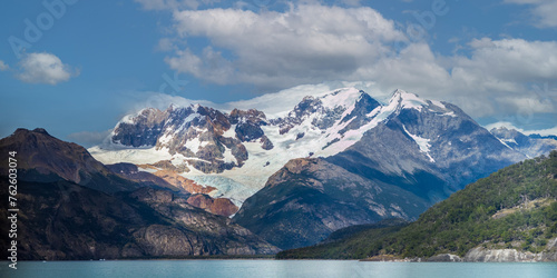 Majestic Glacier and Mountainscape by Tranquil Lake