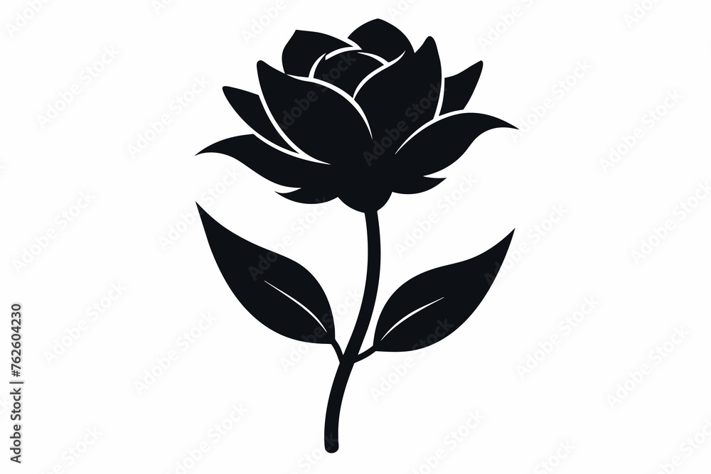 flower silhouette with white background flower silhouette with white background