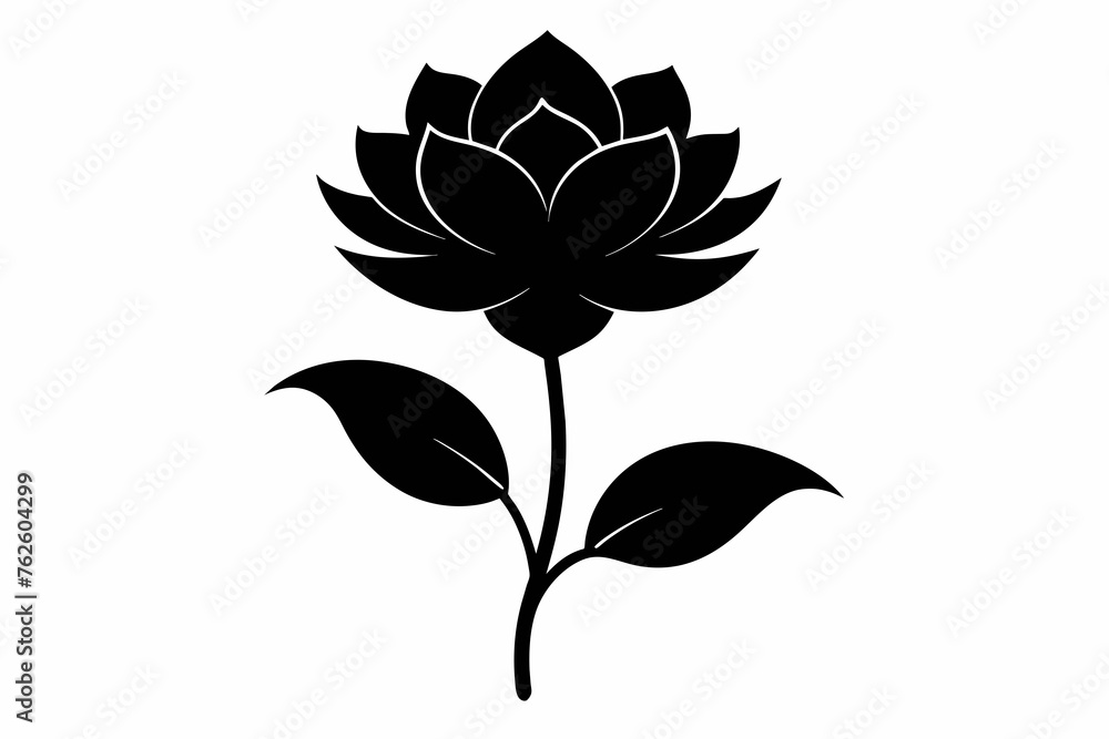 flower silhouette with white background flower silhouette with white background