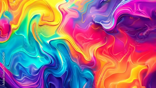 Colorful psychedelic liquefaction background. Abstract coloring background of the gradient with visual wave and lighting effects. photo