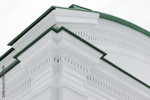 Classical architecture design with white portico elements