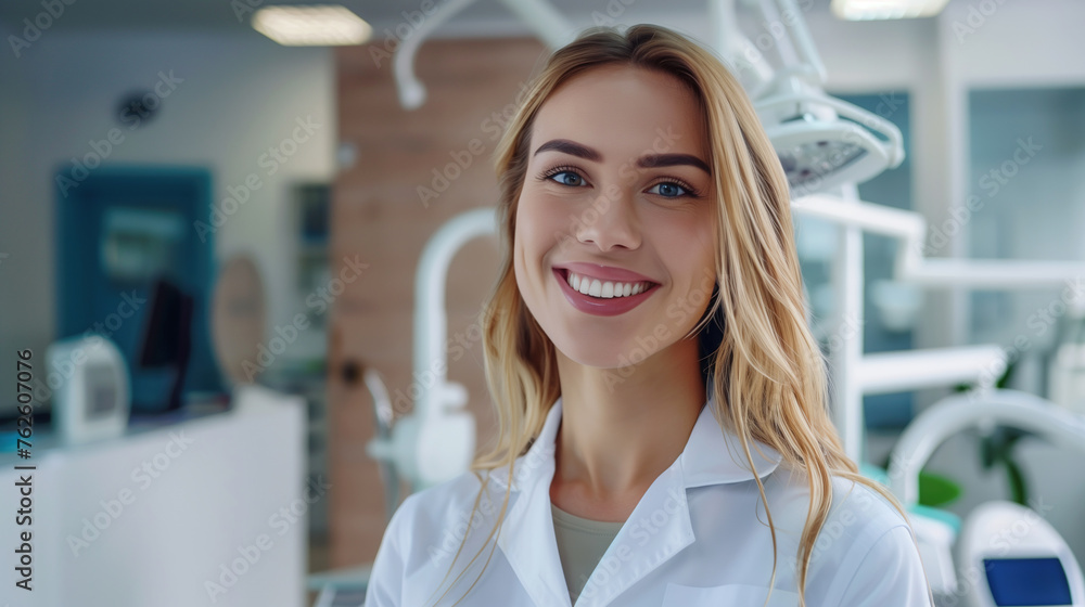 Portrait of female dentist looking at camera