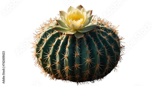 cactus with flower isolated on transparent