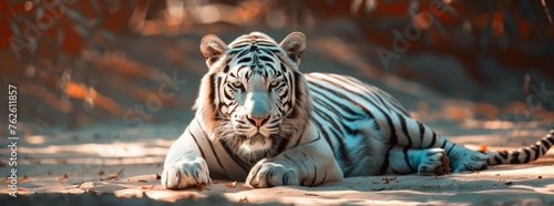 White tiger predator in the wild