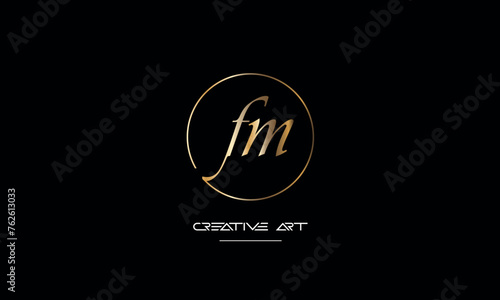 FM, MF, F, M abstract letters logo monogram