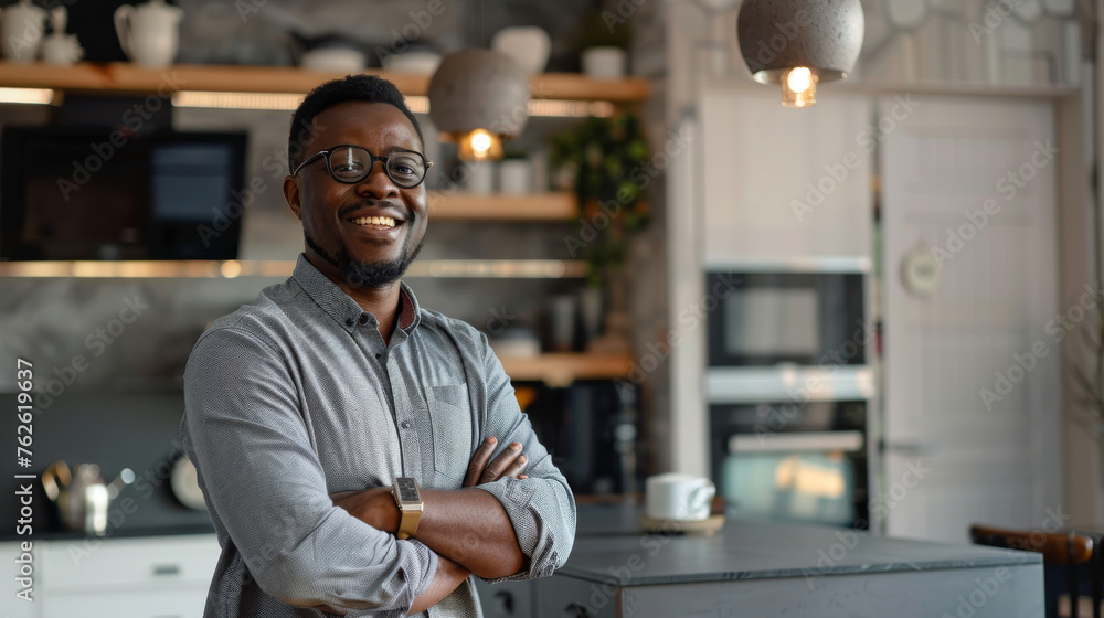 Black man, smart home design manager Black man, smart home design manager