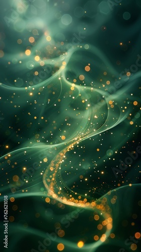 Organic Green Abstract Line Pattern as Wallpaper Illustration Generative AI