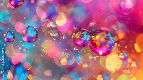 colored glass drops and balls background. © Yahor Shylau 