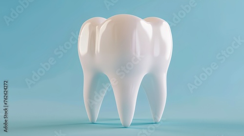 a tooth model on a blue background