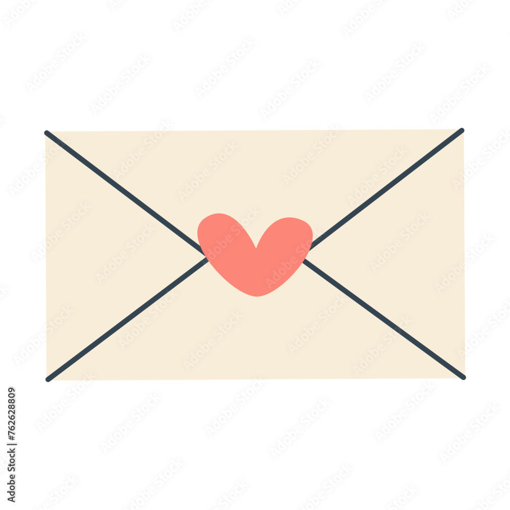 Envelope with a heart. Design element. Vector illustration. Envelope with a heart. Design element. Vector illustration.