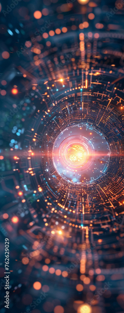 Obraz premium Quantum Communication Device, intricate design, pulsing with data, revolutionizing interstellar connectivity