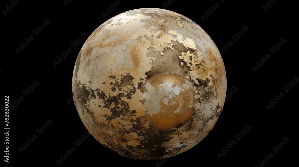 Brown and White Planet on Black Background Generative AI Brown and White Planet on Black Background Generative AI