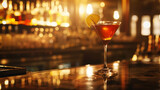 Elegant Martini Cocktail on Bar Counter