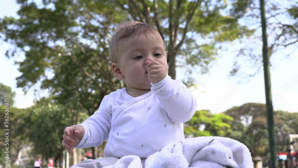 Baby boy toddler in outside park portrait Baby boy toddler in outside park portrait