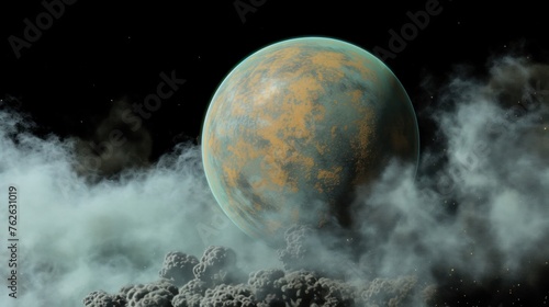 Planet Enveloped in Smoke and Steam Generative AI