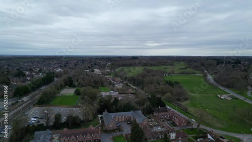 High Angle Footage of Central Harpenden Town of England United Kingdom. March 16th, 2024 photo