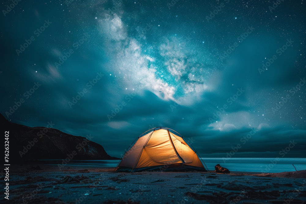 Starry Night Camping Scene