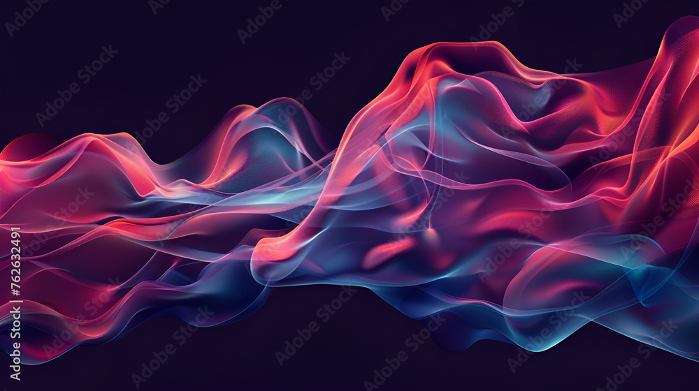Neon colour purple lines on black background ,3D sound wave background immerse yourself in stunning visuals with our realistic, perfect for enhancing your projects with dynamic audio elements - obrazy, fototapety, plakaty 
