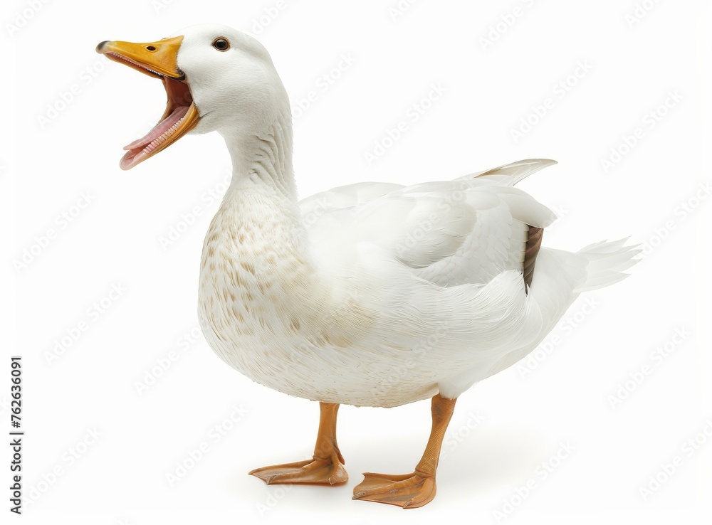 pitching duck on white background isolated pitching duck on white background isolated