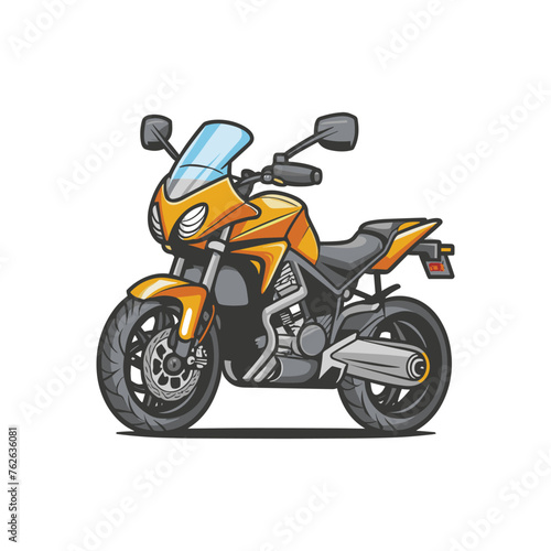 Big isolated colorful motorcycle vector