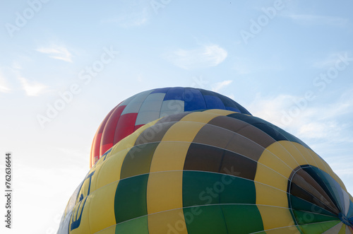 Coloured hot air balloons