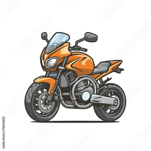 Big isolated colorful motorcycle vector