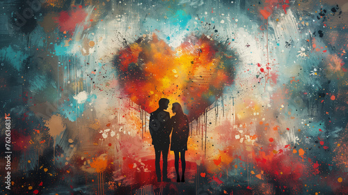 Painting of the abstract concept of love