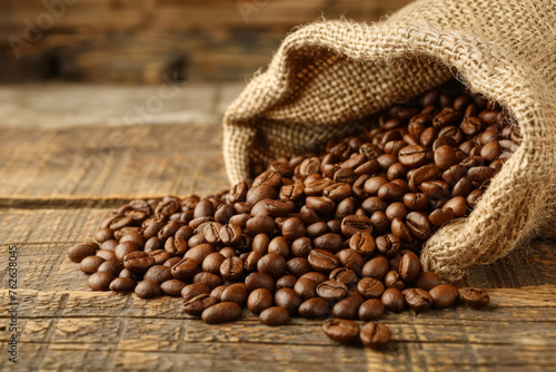 Burlap Sack of Coffee Beans