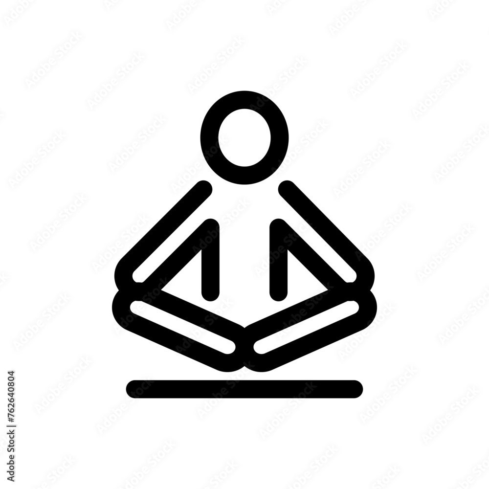 Yoga line symbol, vector editable stroke icon for user interface. Human in lotus position, yoga class. Yoga line symbol, vector editable stroke icon for user interface. Human in lotus position, yoga class.