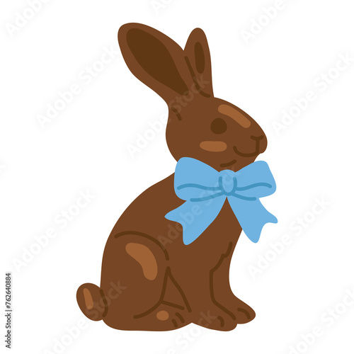 Vector illustration cute doodle chocolate bunny for digital stamp,greeting card,sticker,icon, design