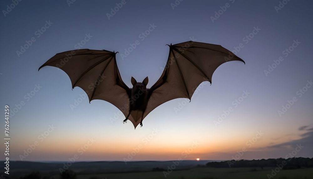 A Bat With Its Wings Outstretched Catching The Ev Upscaled 2